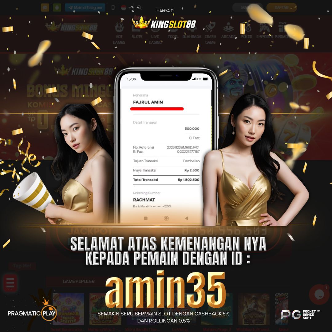 SELAMAT ATAS KEMENANGANNYA UNTUK ID : amin35
